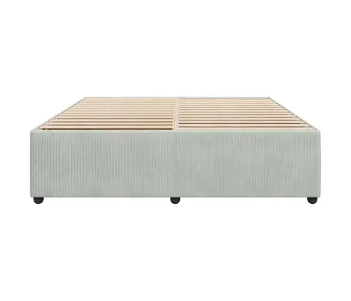 Gulta Bez Matrača, Gaiši Pelēks, 180X200 Cm, Samts Vidaxl