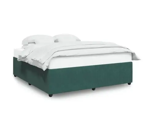 Gulta Bez Matrača, Tumši Zaļš Samts, 180X200 Cm Vidaxl