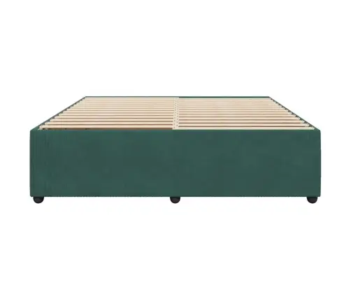 Gulta Bez Matrača, Tumši Zaļš Samts, 180X200 Cm Vidaxl