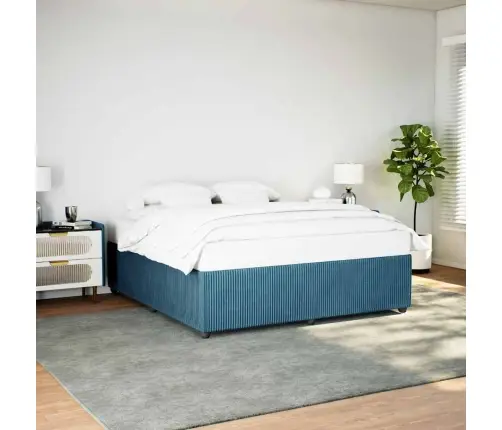 Lovos Rėmas, Mėlynos Spalvos, 180X200 cm Aksomas