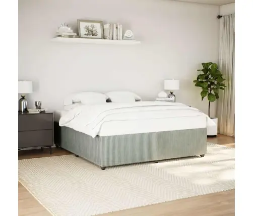 Gulta Bez Matrača, Gaiši Pelēks, 200X200 Cm, Samts Vidaxl