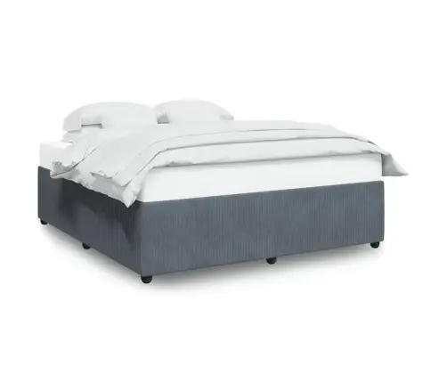 Gulta Bez Matrača, Tumši Pelēks, 200X200 Cm, Samts Vidaxl