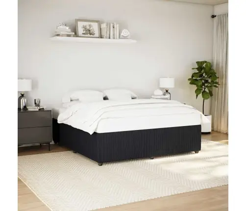 Gulta Bez Matrača, Melns, 200X200 Cm, Samts Vidaxl