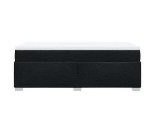 Atsperu Gultas Rāmis Ar Matraci, Melna, 80X200 Cm, Audums Vidaxl