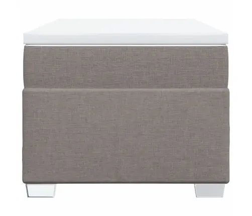 Lova Su Spyruoklėmis Ir Čiužiniu, Taupe, 80X200 cm Audinys