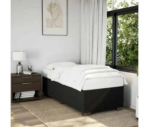 Atsperu Gulta Ar Matraci, Melna, 90X190 Cm, Audums Vidaxl