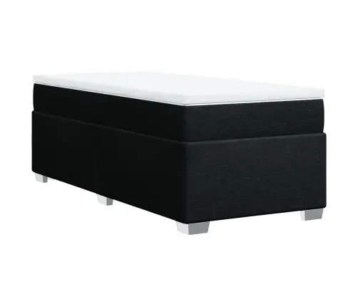 Atsperu Gulta Ar Matraci, Melna, 90X190 Cm, Audums Vidaxl