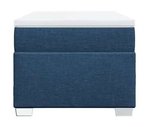 Atsperu Gultas Rāmis Ar Matraci, Zils, 90X190 Cm, Audums Vidaxl