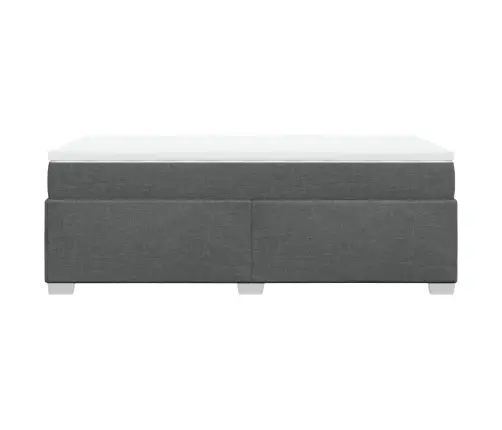 Atsperu Gulta Ar Matraci, Tumši Pelēka, 90X200 Cm, Audums Vidaxl