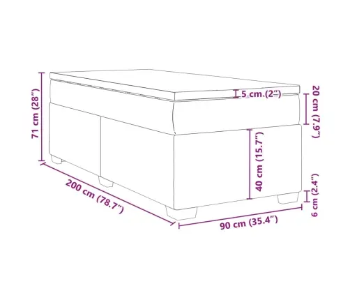 Lova Su Spyruoklėmis Ir Čiužiniu, Juoda, 90X200 cm Audinys