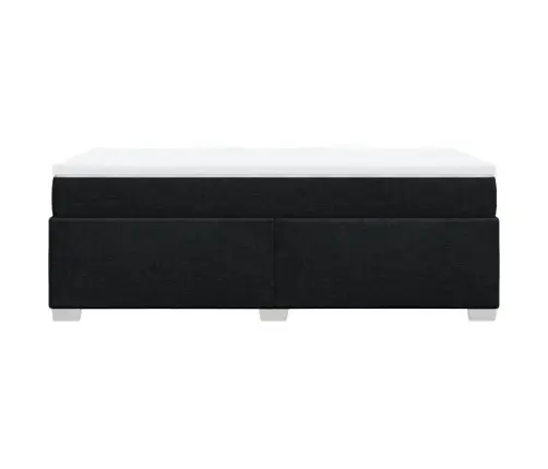 Lova Su Spyruoklėmis Ir Čiužiniu, Juoda, 90X200 cm Audinys