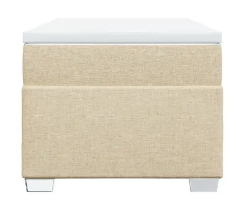 Atsperu Gultas Rāmis Ar Matraci, Krēmkrāsas, 100X200 Cm, Audums Vidaxl