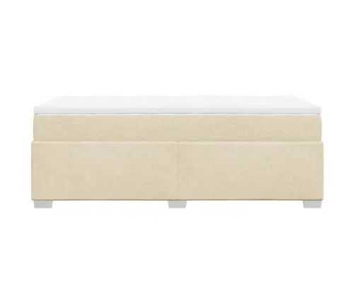 Atsperu Gultas Rāmis Ar Matraci, Krēmkrāsas, 100X200 Cm, Audums Vidaxl