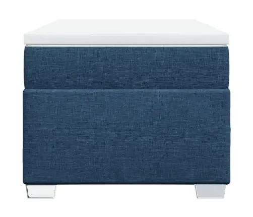 Atsperu Gultas Rāmis Ar Matraci, Zils, 100X200 Cm, Audums Vidaxl