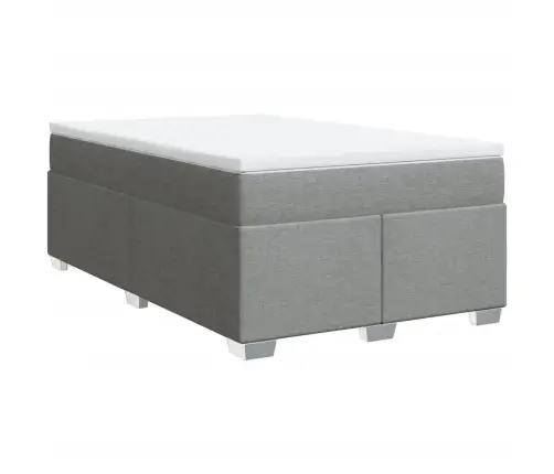 Atsperu Gulta Ar Matraci, Gaiši Pelēka Audums, 120X190 Cm Vidaxl