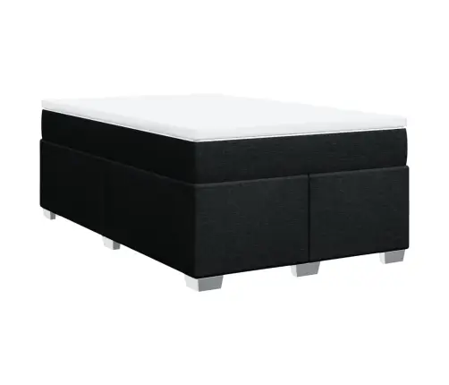 Atsperu Gulta Ar Matraci, Melns Audums, 120X190 Cm Vidaxl