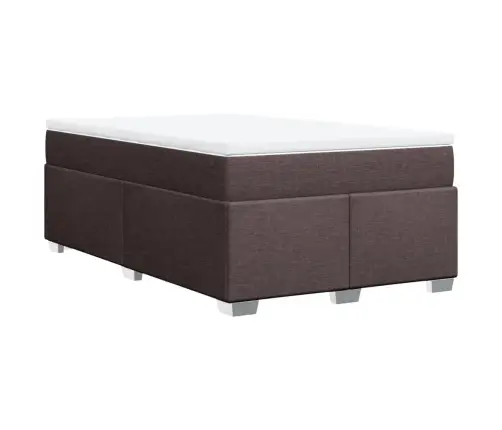 Atsperu Gulta Ar Matraci, Tumši Brūns Audums, 120X190 Cm Vidaxl