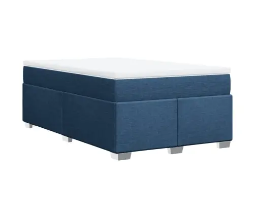 Atsperu Gulta Ar Matraci, Zils Audums, 120X190 Cm Vidaxl