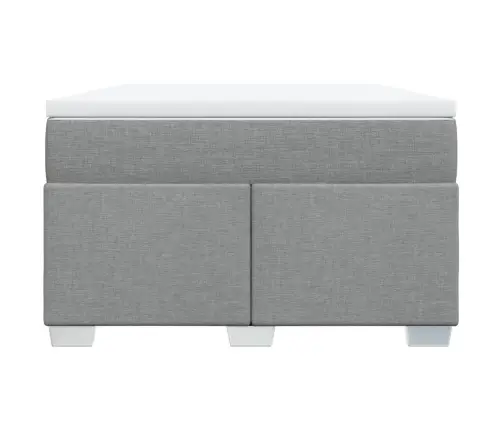 Atsperu Gulta Ar Matraci, Gaiši Pelēka Audums, 120X200Cm Vidaxl