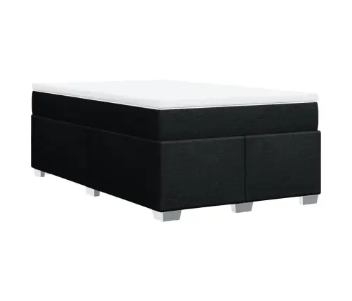 Atsperu Gultas Rāmis Ar Matraci, Melna Audums, 120X200 Cm Vidaxl