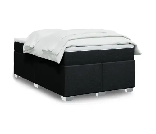 Atsperu Gultas Rāmis Ar Matraci, Melna Audums, 120X200 Cm Vidaxl