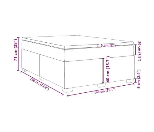 Kontinentaalvoodi Madratsiga, Kreemjas, 140X190 cm Kangas