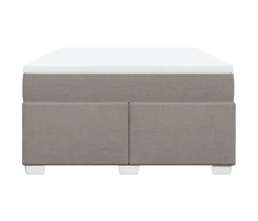 Atsperu Gulta Ar Matraci, Pelēkbrūns, 140X200 Cm, Audums Vidaxl