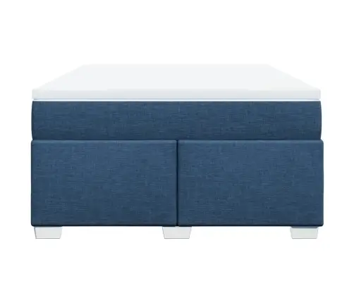 Lova Su Spyruoklėmis Ir Čiužiniu, Mėlyna, 140X200 cm Audinys