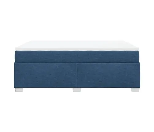 Lova Su Spyruoklėmis Ir Čiužiniu, Mėlyna, 140X200 cm Audinys