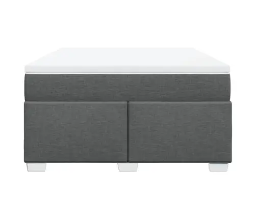 Atsperu Gulta Ar Matraci, Tumši Pelēks, 160X200 Cm, Audums Vidaxl