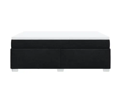 Lova Su Spyruoklėmis Ir Čiužiniu, Juoda, 160X200 cm Audinys