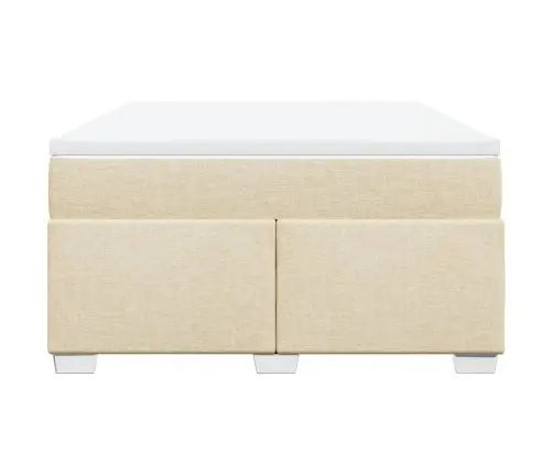 Atsperu Gulta Ar Matraci, Krēmkrāsas, 160X200 Cm, Audums Vidaxl