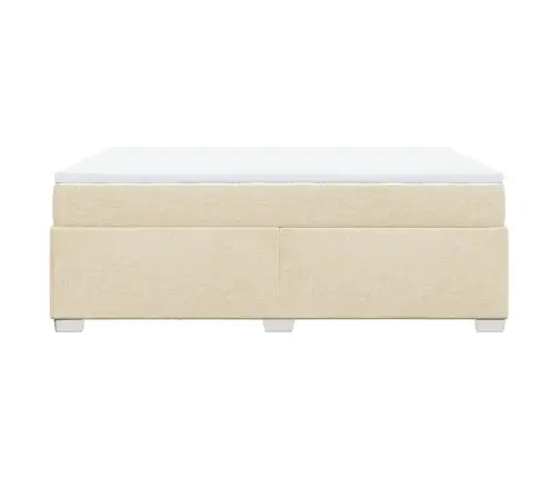 Atsperu Gulta Ar Matraci, Krēmkrāsas, 160X200 Cm, Audums Vidaxl