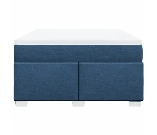 Atsperu Gulta Ar Matraci, Zils, 160X200 Cm, Audums Vidaxl