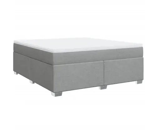 Atsperu Gulta Ar Matraci, Gaiši Pelēka Audums, 180X200 Cm Vidaxl