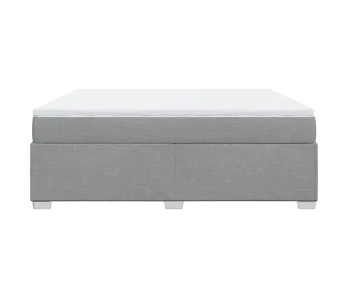 Atsperu Gulta Ar Matraci, Gaiši Pelēka Audums, 180X200 Cm Vidaxl