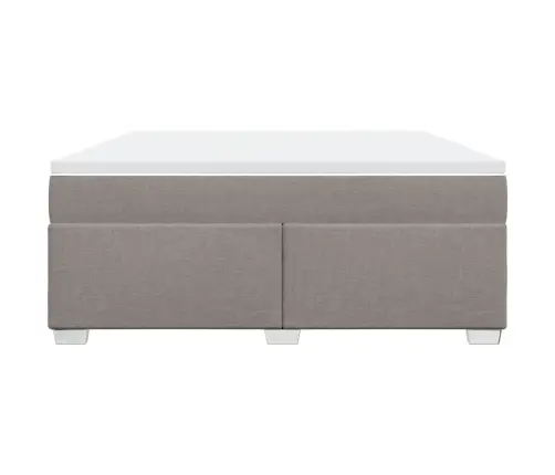 Atsperu Gulta Ar Matraci, Pelēkbrūns, 180X200 Cm, Audums Vidaxl