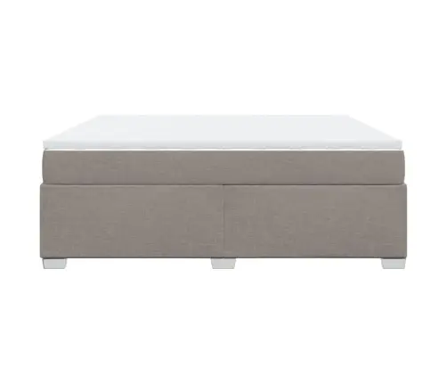 Atsperu Gulta Ar Matraci, Pelēkbrūns, 180X200 Cm, Audums Vidaxl