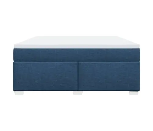 Atsperu Gulta Ar Matraci, Zils, 180X200 Cm, Audums Vidaxl