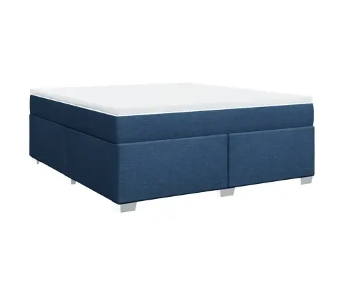 Atsperu Gulta Ar Matraci, Zils, 180X200 Cm, Audums Vidaxl