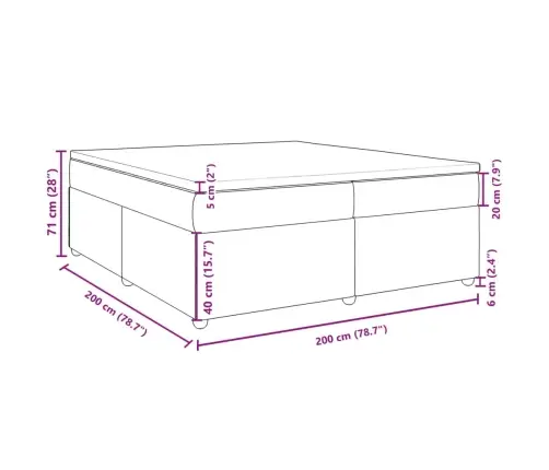 Lova Su Spyruoklėmis Ir Čiužiniu, Pilka, 200X200cm Audinys