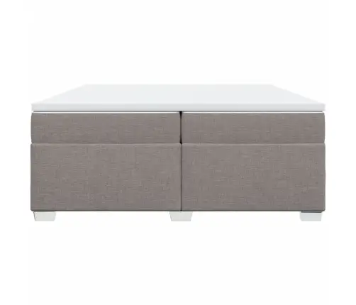 Atsperu Gultas Rāmis Ar Matraci, Pelēkbrūns, 200X200 Cm, Audums Vidaxl