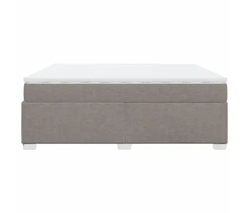 Atsperu Gultas Rāmis Ar Matraci, Pelēkbrūns, 200X200 Cm, Audums Vidaxl