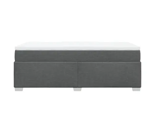 Atsperu Gulta Ar Matraci, Tumši Pelēka, 90X190 Cm, Audums Vidaxl