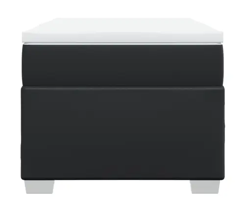 Kontinentaalvoodi Madratsiga, Must, 80X200 cm Kunstnahk