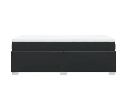 Kontinentaalvoodi Madratsiga, Must, 80X200 cm Kunstnahk