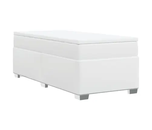 Atsperu Gulta Ar Matraci, Balta, 80X200 Cm, Mākslīgā Āda Vidaxl