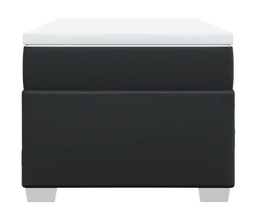 Kontinentaalvoodi Madratsiga, Must, 90X190 cm Kunstnahk