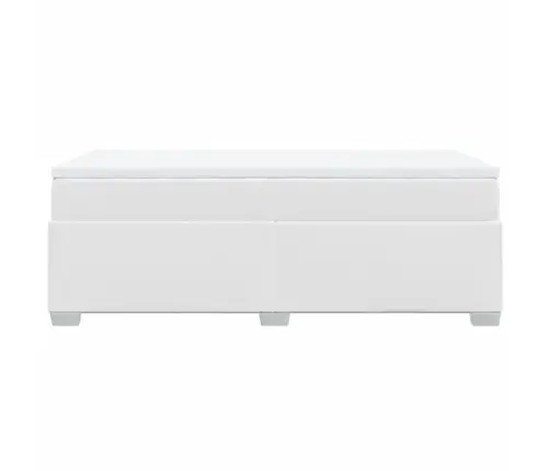 Atsperu Gulta Ar Matraci, Balta, 90X190 Cm, Mākslīgā Āda Vidaxl