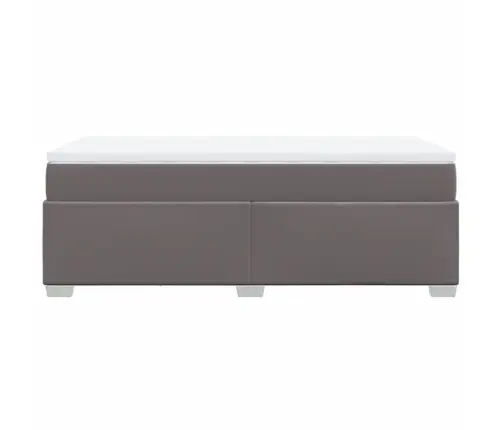 Atsperu Gulta Ar Matraci, Pelēka, 90X190 Cm, Mākslīgā Āda Vidaxl